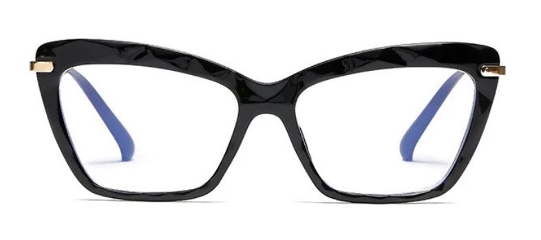 Black cat eye blue light glasses