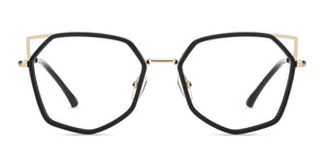 Black and gold cat eye blue light glasses