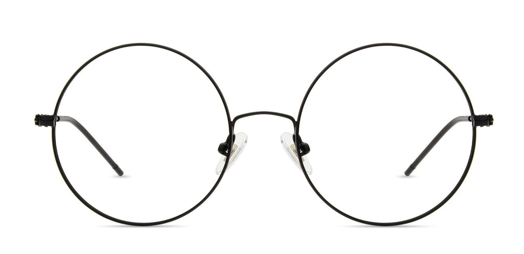 Black round blue light glasses